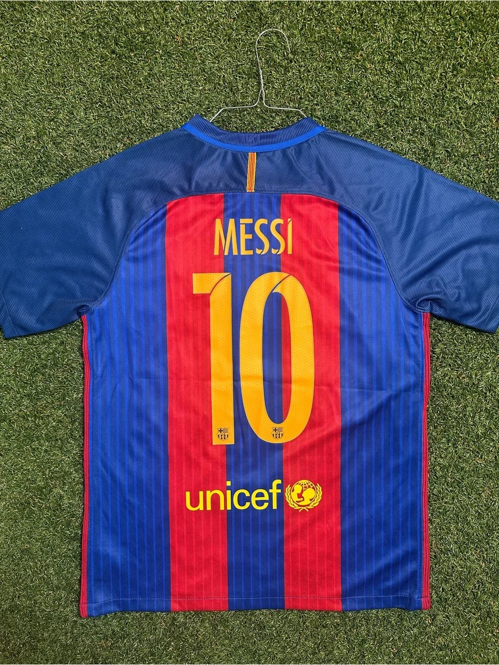 Nike Mens Blue Red FC Barcelona Messi #10 Jersey - Picture 1 of 5